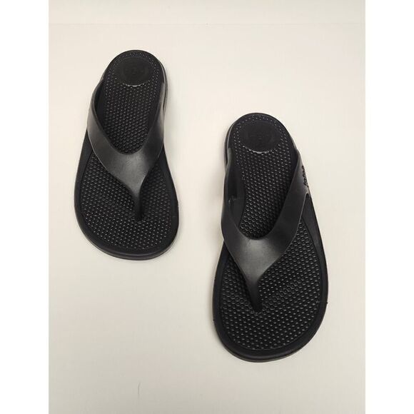 Totes Everywhere Women Black Flip Flops Sandal Slip On Rubber Size 8 - Picture 2 of 11